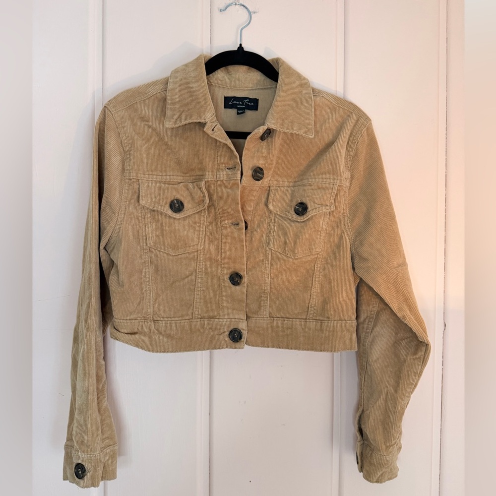 Love Tree Tan Corduroy Jacket Sz medium